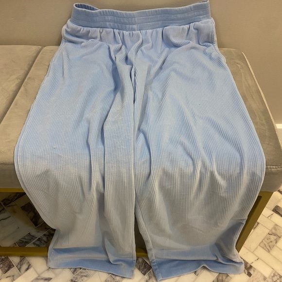 Sky Blue Ribbed Lounge Set - Picture 2 of 3